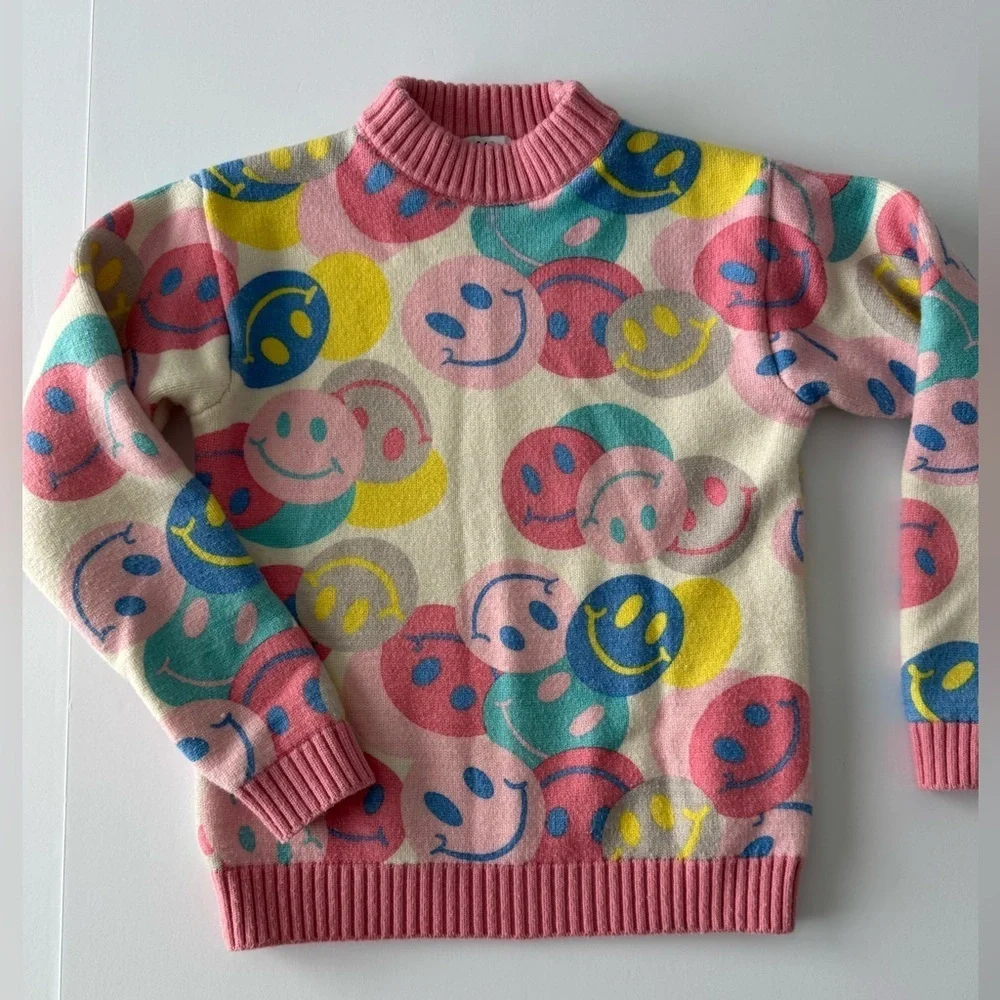 Lola + The Boys Heavy Smiley Sweater Size 9/10